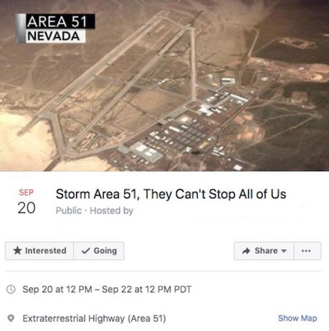 Facebook event to Storm Area 51