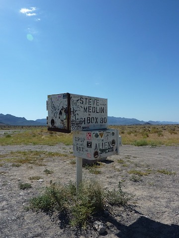 The Black Mailbox near Area 51 for alien sightings.
