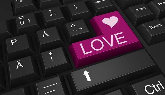 a keyboard with a "love" button.